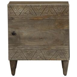 Berkfield Home Bedside Cabinets 2 pcs Light Grey 40x33x46 cm Solid Wood Mango - Size: 40 x 33 x 46 cm - thumbnail 4