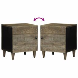 Berkfield Home Bedside Cabinets 2 pcs Light Grey 40x33x46 cm Solid Wood Mango - Size: 40 x 33 x 46 cm - thumbnail 7