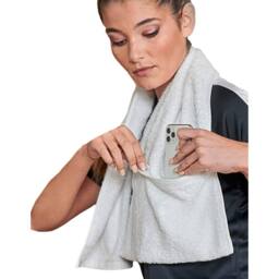 Towel City Pocket Gym Towel in White - thumbnail 2