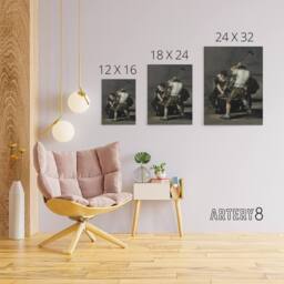 "Artery8 Forge Labour Men Anvil Francisco Goya Canvas Wall Art Print in Grey - Size: W12"" x H16""" - thumbnail 4