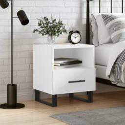 Berkfield Home Bedside Cabinet White 40x35x47.5 cm Engineered Wood - thumbnail 2