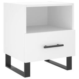 Berkfield Home Bedside Cabinet White 40x35x47.5 cm Engineered Wood - thumbnail 1