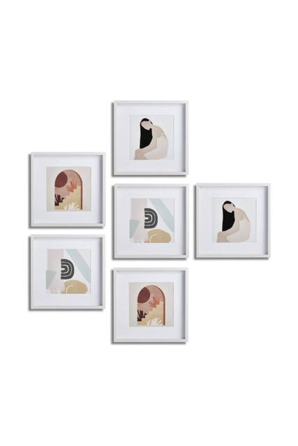 nielsen 6 piece Ongar Wooden Picture Frame Set 30x30cm in White - Size: 30x30 cm - image 1
