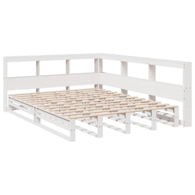 Berkfield Home Decorative Bookcase Bed without Mattress White 135x190cm Solid Wo - Size: 135x190 cm - image 1