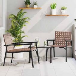 Berkfield Home Garden Chairs 2 pcs Black 79x56x73, 5 cm Poly Rattan in Brown
