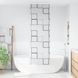 Berkfield Home Shower Roller Blind with Cassette 80x240 cm Fabric Width 76 cm in Black - thumbnail 2