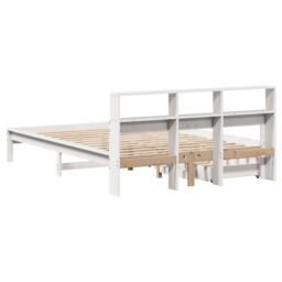 Berkfield Home Bookcase Bed without Mattress White 135x190 cm Double Solid Wood Pine - thumbnail 6