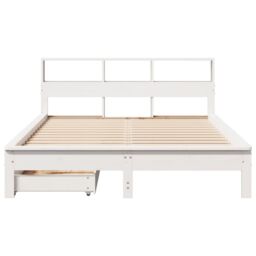 Berkfield Home Bookcase Bed without Mattress White 135x190 cm Double Solid Wood Pine - thumbnail 4