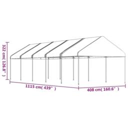 Berkfield Home Gazebo with Roof White 11.15x4.08x3.22 m Polyethylene - thumbnail 5