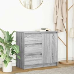 Berkfield Home Sideboard with Drawer Grey Sonoma 71x35x65 cm Engineered Wood - Size: 71 x 35 x 65 cm - thumbnail 1