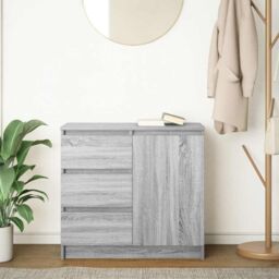 Berkfield Home Sideboard with Drawer Grey Sonoma 71x35x65 cm Engineered Wood - Size: 71 x 35 x 65 cm - thumbnail 3