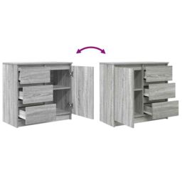 Berkfield Home Sideboard with Drawer Grey Sonoma 71x35x65 cm Engineered Wood - Size: 71 x 35 x 65 cm - thumbnail 9