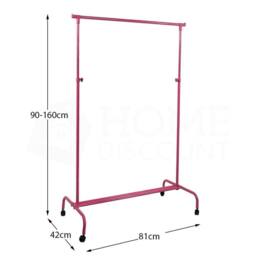 FORGEVIO Single Garment Rack Pink Clothes Portable - Size: 500mm - thumbnail 2
