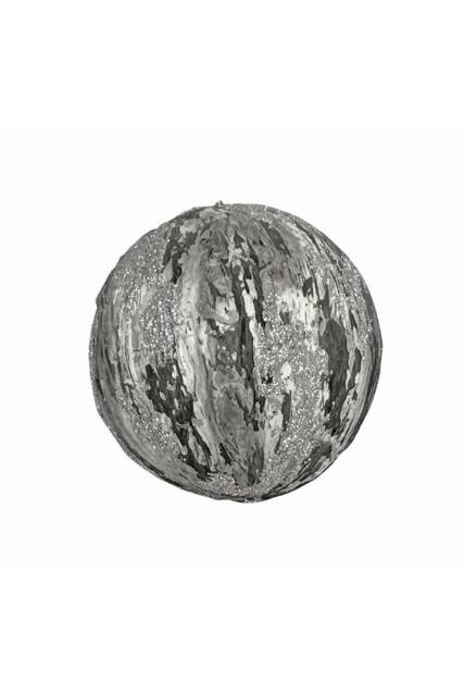 KDMD Pewter Bauble 11cm 2 Pack Grey - image 1