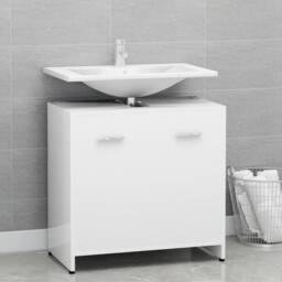 Berkfield Home Bathroom Cabinet White 60x33x61 cm Engineered Wood - Size: 60 x 33 x 61 cm - thumbnail 1