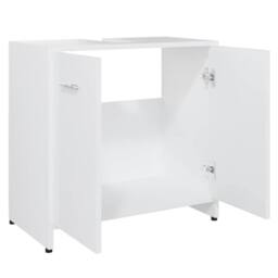Berkfield Home Bathroom Cabinet White 60x33x61 cm Engineered Wood - Size: 60 x 33 x 61 cm - thumbnail 6