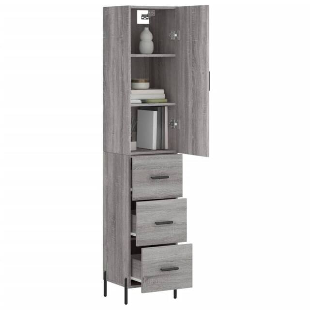 Berkfield Home Highboard Grey Sonoma 34.5x34x180 cm Engineered Wood - image 1