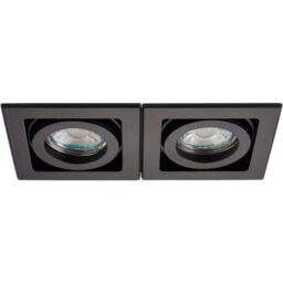 Loops 4 PACK Twin Recessed Boxed Downlight - 2 x 50W GU10 Reflector - Matt Black - thumbnail 4