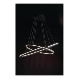 Netlighting CLARKE LED 2 Ring Pendant Black 6600lm 3000K 120x60+80x40cm - Size: 80x40 cm - thumbnail 4
