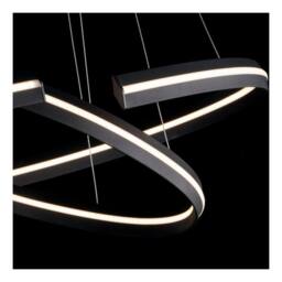 Netlighting CLARKE LED 2 Ring Pendant Black 6600lm 3000K 120x60+80x40cm - Size: 80x40 cm - thumbnail 3