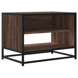 Berkfield Home TV Cabinet Brown Oak 61x40x46 cm Engineered Wood & Metal - Size: 61 x 40 x 46 cm - thumbnail 2
