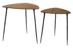 Orsina Stylish Set Of 2 Nesting Side Tables, Functional Small Table For Livingroom, Versatile Side Table By Couch in Brown - thumbnail 1