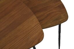 Orsina Stylish Set Of 2 Nesting Side Tables, Functional Small Table For Livingroom, Versatile Side Table By Couch in Brown - thumbnail 4
