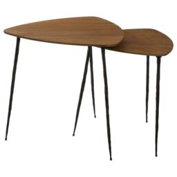 Orsina Stylish Set Of 2 Nesting Side Tables, Functional Small Table For Livingroom, Versatile Side Table By Couch in Brown - thumbnail 3