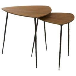 Orsina Stylish Set Of 2 Nesting Side Tables, Functional Small Table For Livingroom, Versatile Side Table By Couch in Brown - thumbnail 2