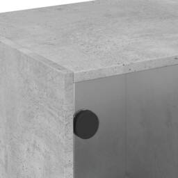 Berkfield Home TV Cabinet with Glass Doors Concrete Grey 102x37x42 cm - Size: 102 x 37 x 42 cm - thumbnail 9