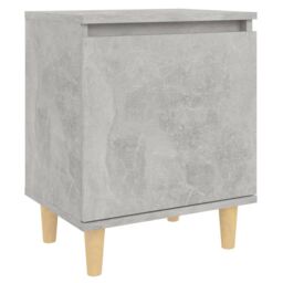 Berkfield Home Bed Cabinet with Solid Wood Legs Concrete Grey 40x30x50 cm - Size: 40 x 30 x 50 cm - thumbnail 2