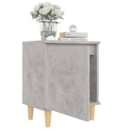 Berkfield Home Bed Cabinet with Solid Wood Legs Concrete Grey 40x30x50 cm - Size: 40 x 30 x 50 cm - thumbnail 4