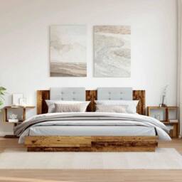 Berkfield Home Bedside Cabinets 2 pcs Old Wood 50x30x51.5 cm Engineered Wood in Brown - thumbnail 3