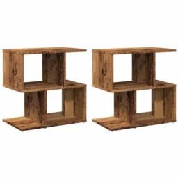 Berkfield Home Bedside Cabinets 2 pcs Old Wood 50x30x51.5 cm Engineered Wood in Brown - thumbnail 1
