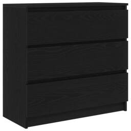 Berkfield Home Sideboard Black Oak 80x35x76 cm Engineered Wood - Size: 80 x 35 x 76 cm - thumbnail 3
