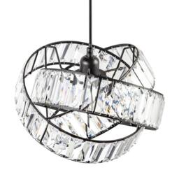 Happy Homewares Modern Three Ring Pendant Shade with Transparent Acrylic Prisms in Black - thumbnail 4