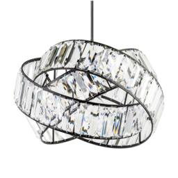 Happy Homewares Modern Three Ring Pendant Shade with Transparent Acrylic Prisms in Black - thumbnail 1