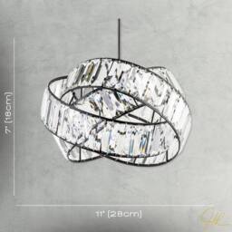 Happy Homewares Modern Three Ring Pendant Shade with Transparent Acrylic Prisms in Black - thumbnail 7