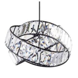 Happy Homewares Modern Three Ring Pendant Shade with Transparent Acrylic Prisms in Black - thumbnail 5
