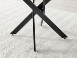 FurnitureboxUK Novara 100cm Round 4-Seater Dining Table With Black Metal Legs in Grey - thumbnail 6