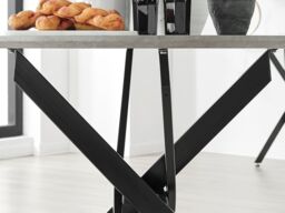 FurnitureboxUK Novara 100cm Round 4-Seater Dining Table With Black Metal Legs in Grey - thumbnail 5