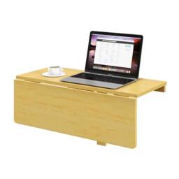 VOGREX Space Saving Foldable Wall Mount Laptop Desk in Natural