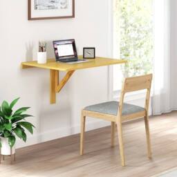VOGREX Space Saving Foldable Wall Mount Laptop Desk in Natural - thumbnail 3