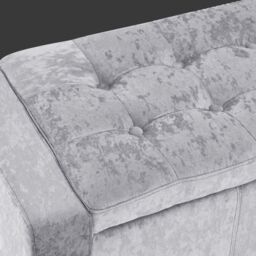 Home Republic Crushed Velvet Ottoman Bench with Storage in Grey - Size: 2 Seater - thumbnail 3