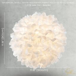 Happy Homewares Chic Designer 30cm Pendant Light Shade with White Fabric Folded Petals - thumbnail 7