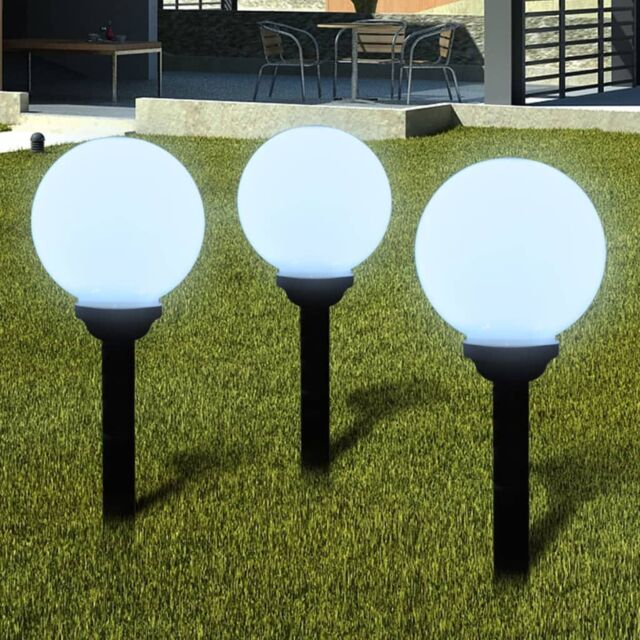 Berkfield Home Outdoor Pathway Lamps 3 pcs LED 20 cm with Ground Spike in White - image 1