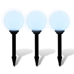 Berkfield Home Outdoor Pathway Lamps 3 pcs LED 20 cm with Ground Spike in White - thumbnail 3