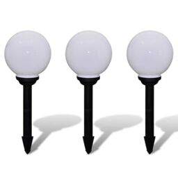 Berkfield Home Outdoor Pathway Lamps 3 pcs LED 20 cm with Ground Spike in White - thumbnail 2