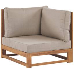 Wyld and Coco Acacia 5 Seater Modular Corner Sofa Set Coffee Table Light Brown - thumbnail 7