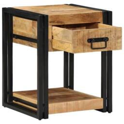 Berkfield Home Bedside Cabinets 2 pcs 40x40x50 cm Solid Rough Wood Mango in Brown - Size: 40 x 40 x 50 cm - thumbnail 3